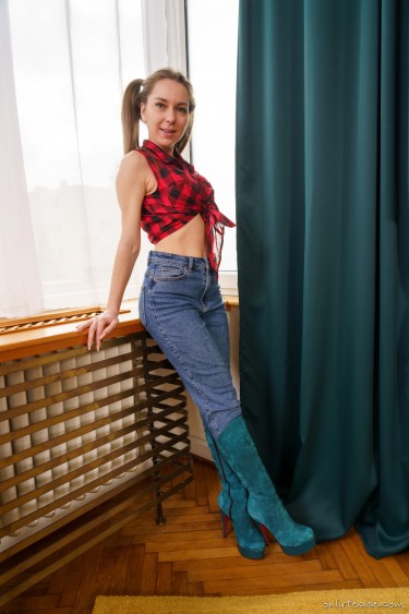 Anna O In Denim And Boots 3