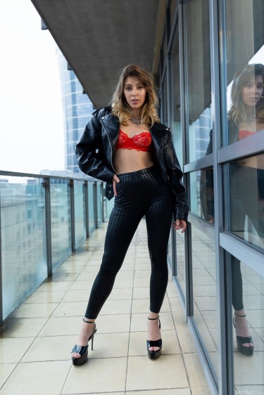 Avery In Black Leggings 3