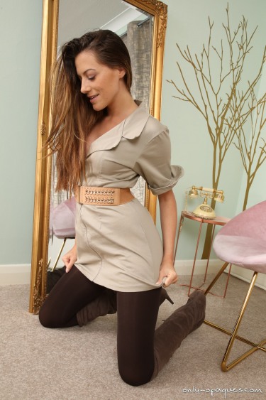 Becky X In Black Tights And Boots 6