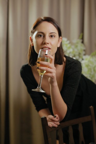 Sade Mare In Black Dress And Nylons 3