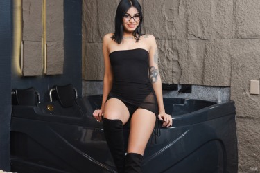 Sofia In Black Dress And Boots 10