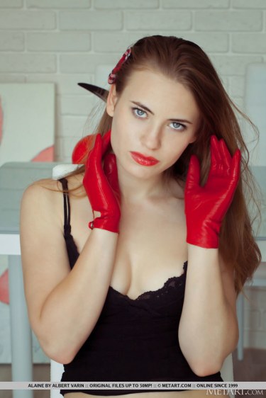 Alaine In Stockings And Gloves 5
