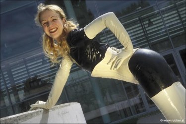 Amateur In Black And White Latex 9