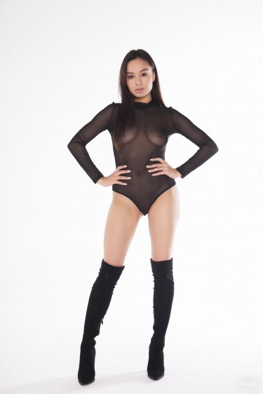 Astrid In Black Bodysuit And Boots 1