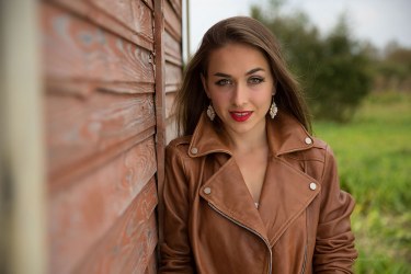 Brunette Beauty Nora Teases Outdoors 1