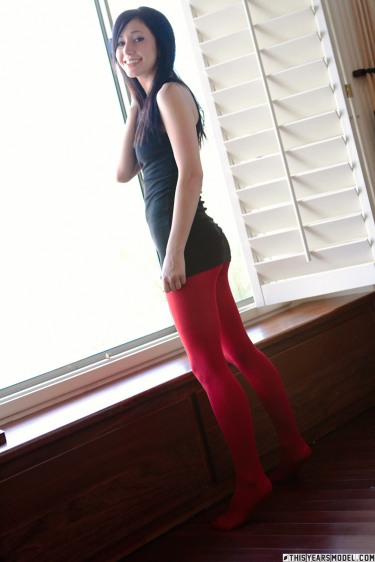 Catie Minx In Red Nylons 4