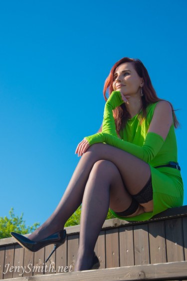 Classic Black Stockings Upskirt 10