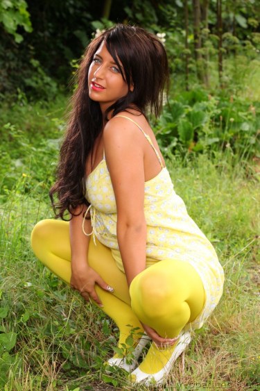 Coral May In Yellow Tights 3