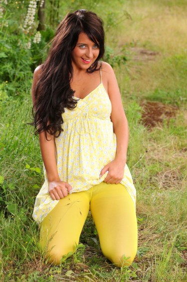 Coral May In Yellow Tights 4