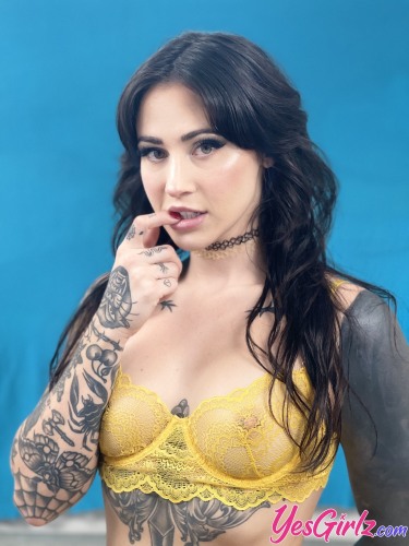 Inked Dark Haired Lingerie Babe Demi Morgan 5