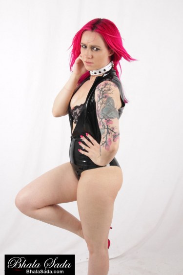 Inked Hottie In Black Latex 11