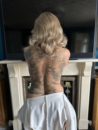 Inked Milf In White Pvc Top With Thigh High Boots 11