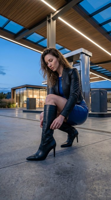 Ira In Sapphire Latex Dress Blue Hour 8