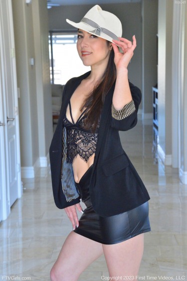 Isabel In Leather Skirt 3