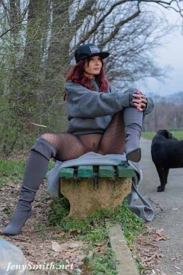 Jeny Smith In A Public Park 5