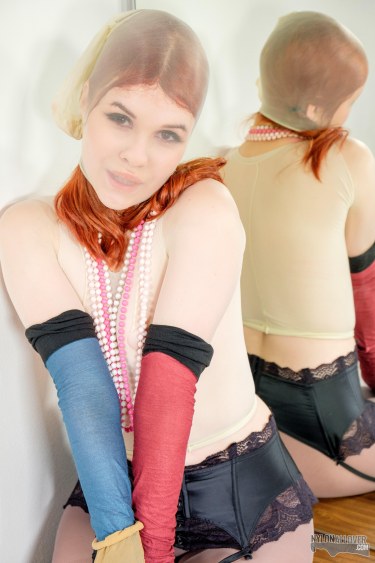 Kaira In Glasses Wears Nylon All Over 15