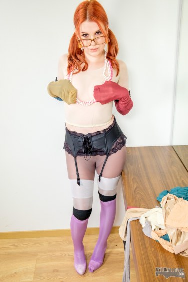 Kaira In Glasses Wears Nylon All Over 2