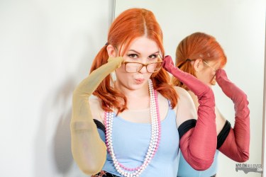 Kaira In Glasses Wears Nylon All Over 5