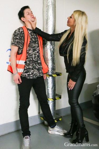 Leather Milf Fucks At Car Parking Garage 2