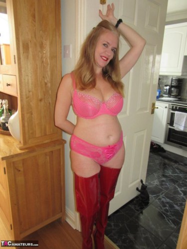 Lily May In Red High Boots 1