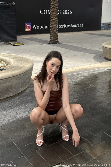 Lola In Brown Leather Dress 6