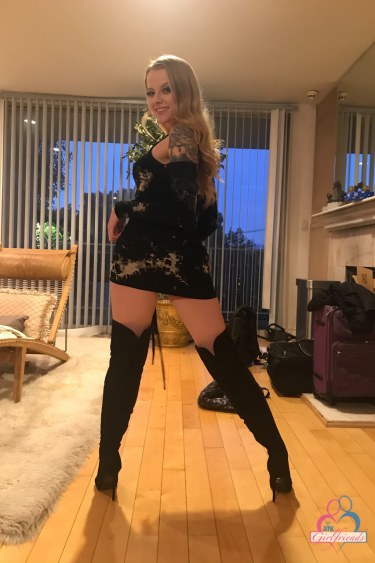 Paris White In Black Dress And Boots 11