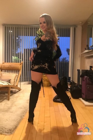 Paris White In Black Dress And Boots 12