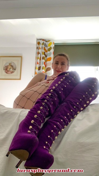 Purple Boots And Fishnet Tights 9