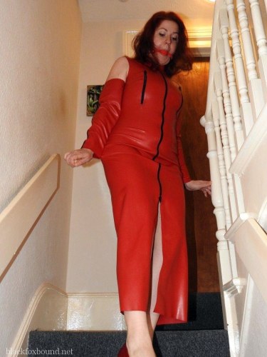 Redhead Fetish Amateur In Red Rubber 1