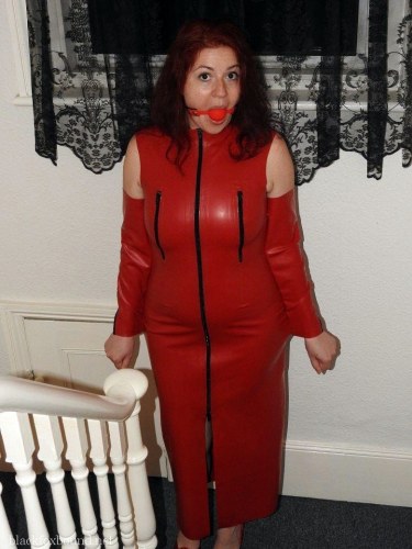Redhead Fetish Amateur In Red Rubber 14