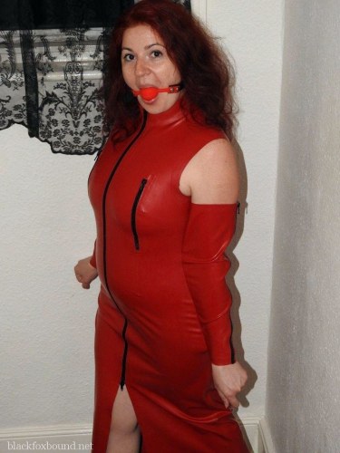 Redhead Fetish Amateur In Red Rubber 15
