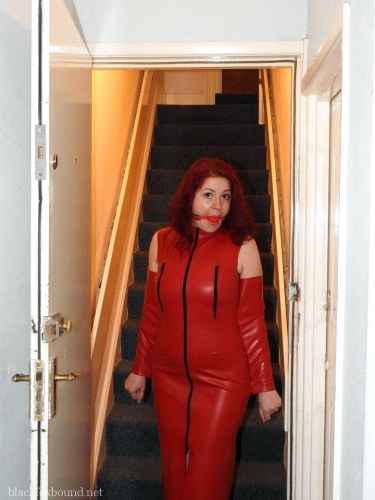 Redhead Fetish Amateur In Red Rubber 5
