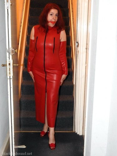 Redhead Fetish Amateur In Red Rubber 6