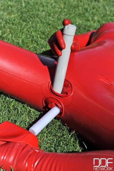 Sandy K In Red Latex Suit 16