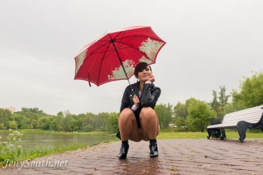 Seamless Pantyhose Outdoors With Jeny Smith 15