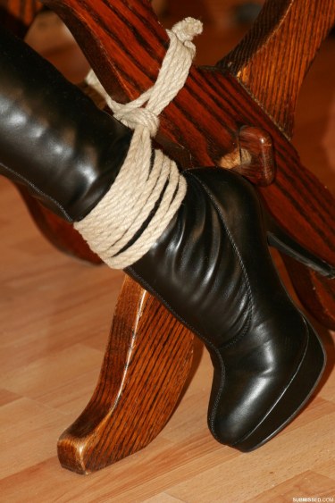 Sexy Dark Haired Leyla Bound On A Chair 16