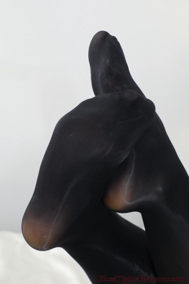 Siobhan Graves In Leopard Print Top With Black Glossy Legwear 6