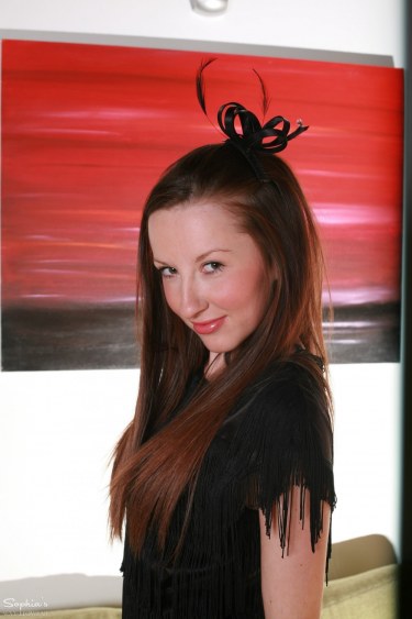 Sophia Smith In Black Shaggy Dress And Pantyhose 2