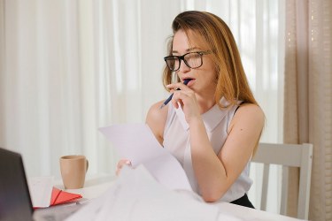 Susie In Glasses Strips At Work 1