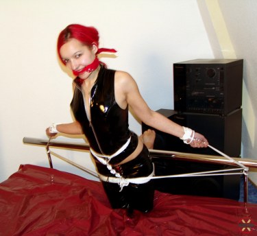 Tkbaby Bound On Her Bed 8