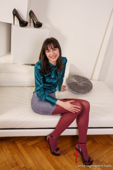 Zlata In Sexy Skirt And Nylons Teases At Home 2